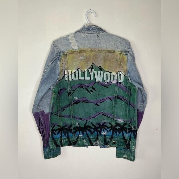 AMIRI - INCREDIBLE - #HOLLYWOOD - PAINTED - Denim Jacket - Picture 3 of 5